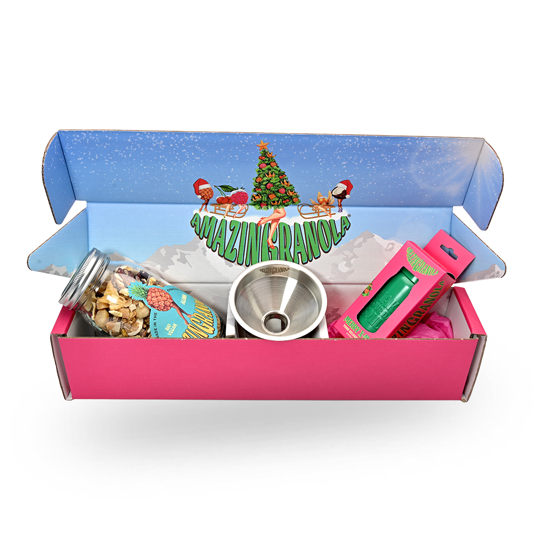 BIO amazinGranola Geschenkbox mit Glas, Sports CAN & Trichter