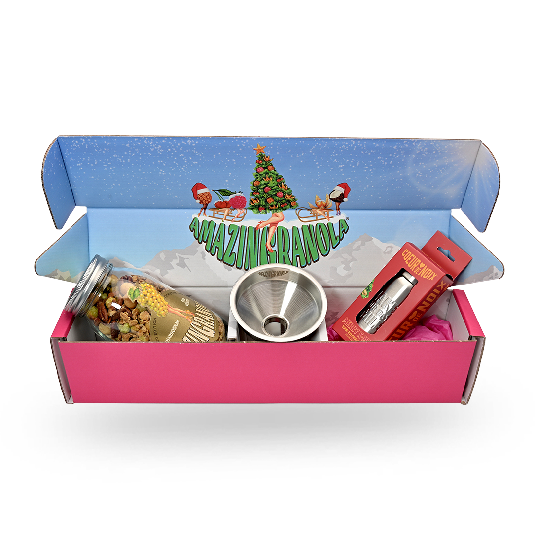 BIO amazinGranola Geschenkbox mit Glas, COEUR de NOIX & Trichter