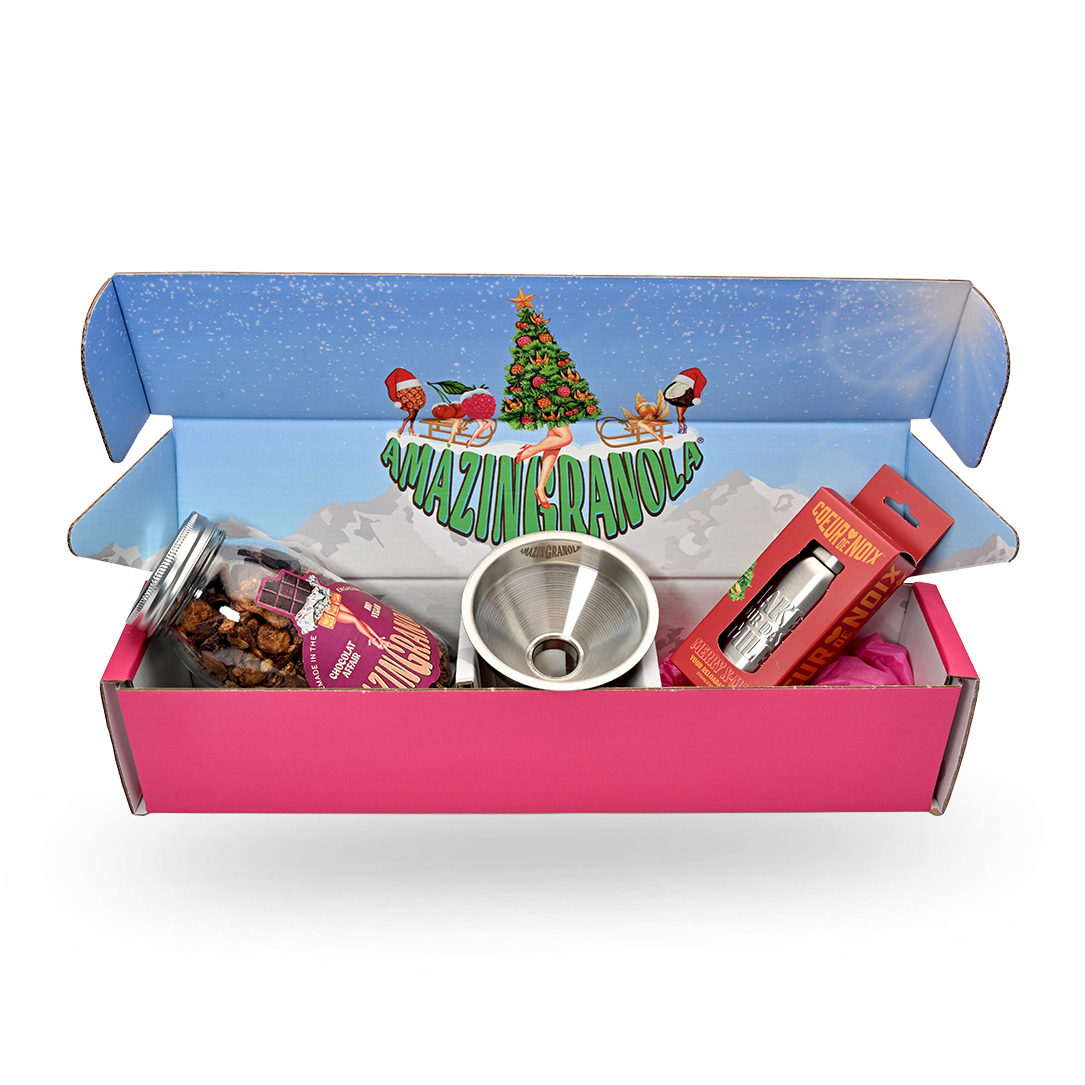 BIO amazinGranola Geschenkbox mit Glas, COEUR de NOIX & Trichter
