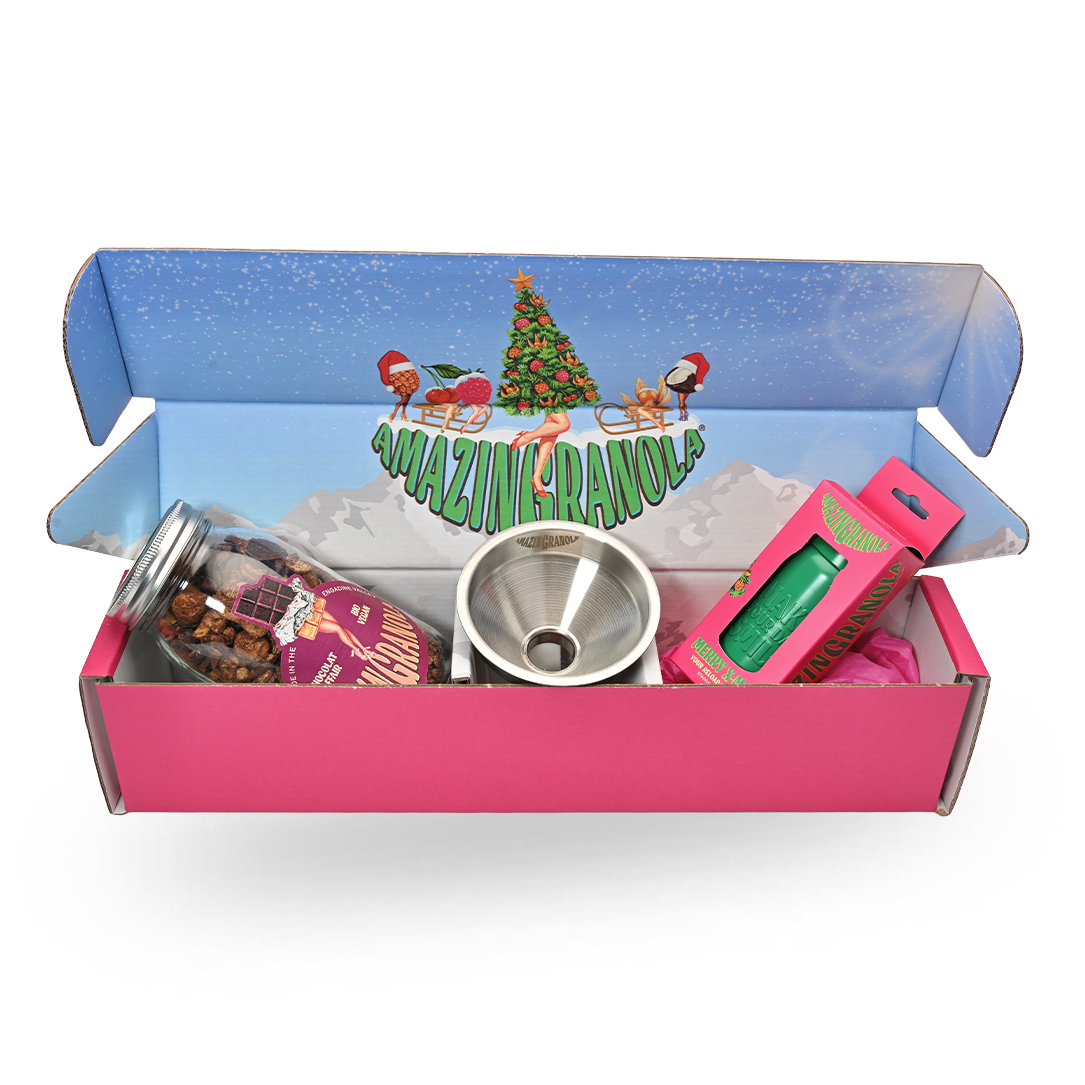 BIO amazinGranola Geschenkbox mit Glas, Sports CAN & Trichter