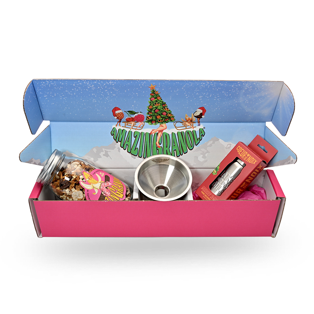 BIO amazinGranola Geschenkbox mit Glas, COEUR de NOIX & Trichter