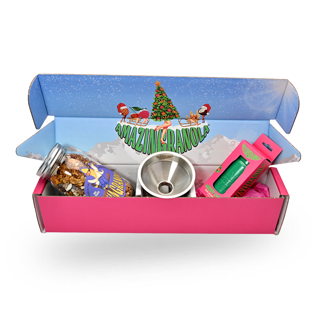 BIO amazinGranola Geschenkbox mit Glas, Sports CAN & Trichter