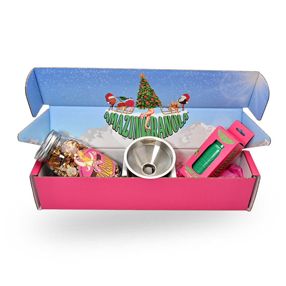 BIO amazinGranola Geschenkbox mit Glas, Sports CAN & Trichter