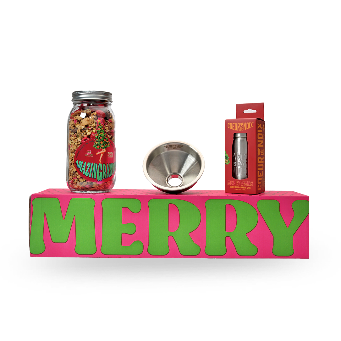 BIO amazinGranola Geschenkbox mit Glas, COEUR de NOIX & Trichter