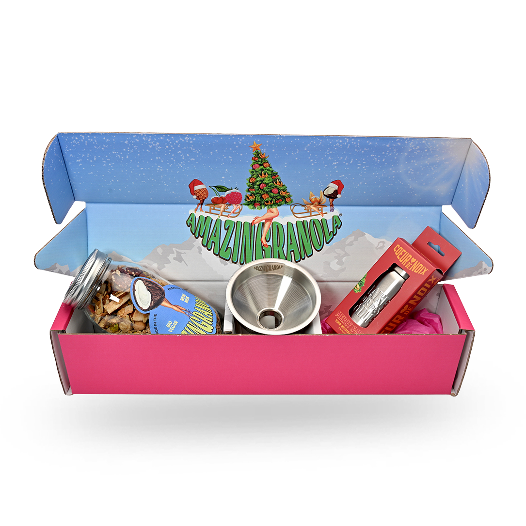 BIO amazinGranola Geschenkbox mit Glas, COEUR de NOIX & Trichter