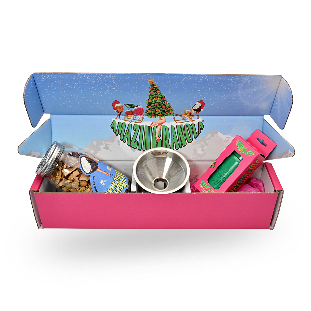 BIO amazinGranola Geschenkbox mit Glas, Sports CAN & Trichter