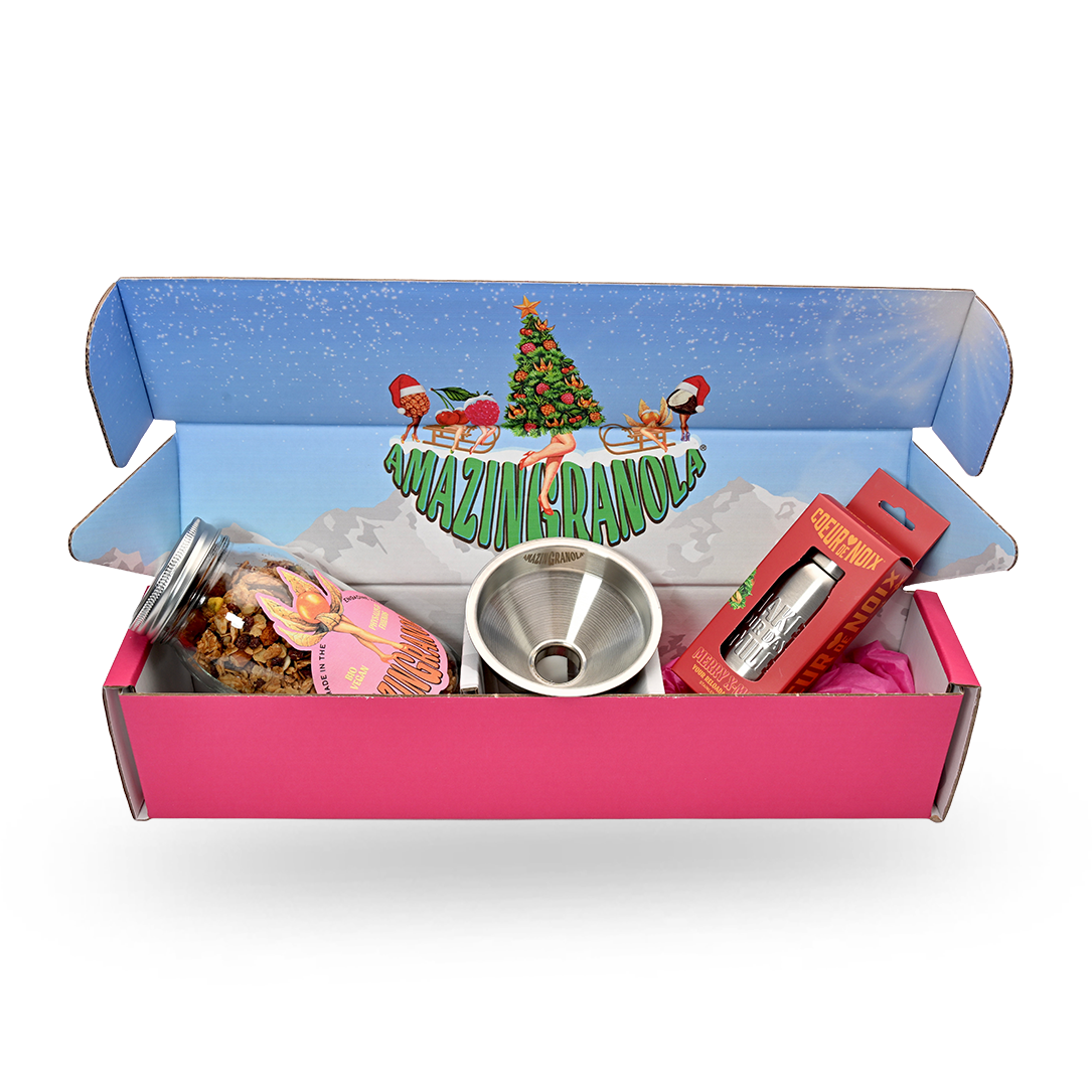 BIO amazinGranola Geschenkbox mit Glas, COEUR de NOIX & Trichter