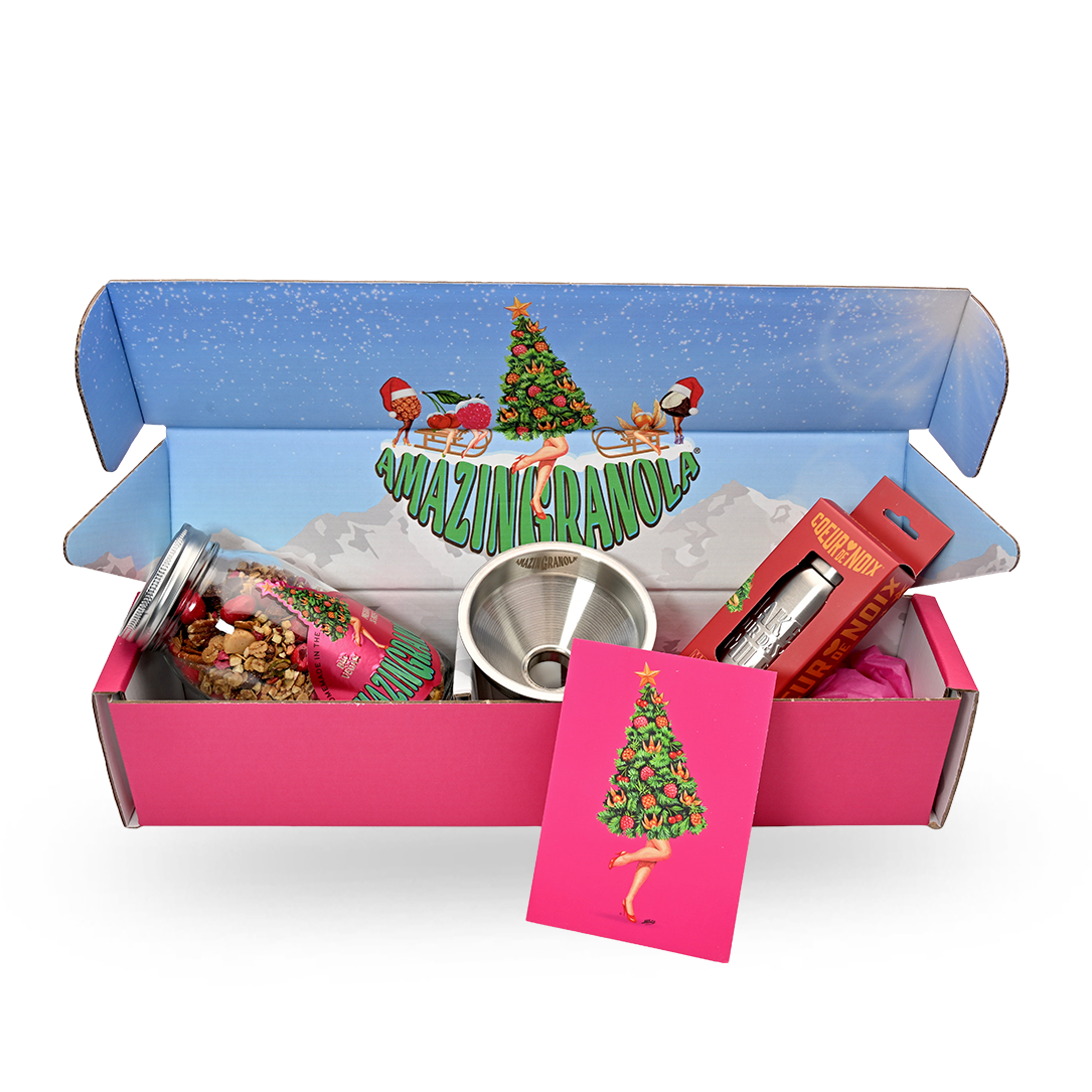 BIO amazinGranola Geschenkbox mit Glas, COEUR de NOIX & Trichter