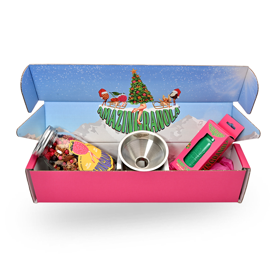 BIO amazinGranola Geschenkbox mit Glas, Sports CAN & Trichter