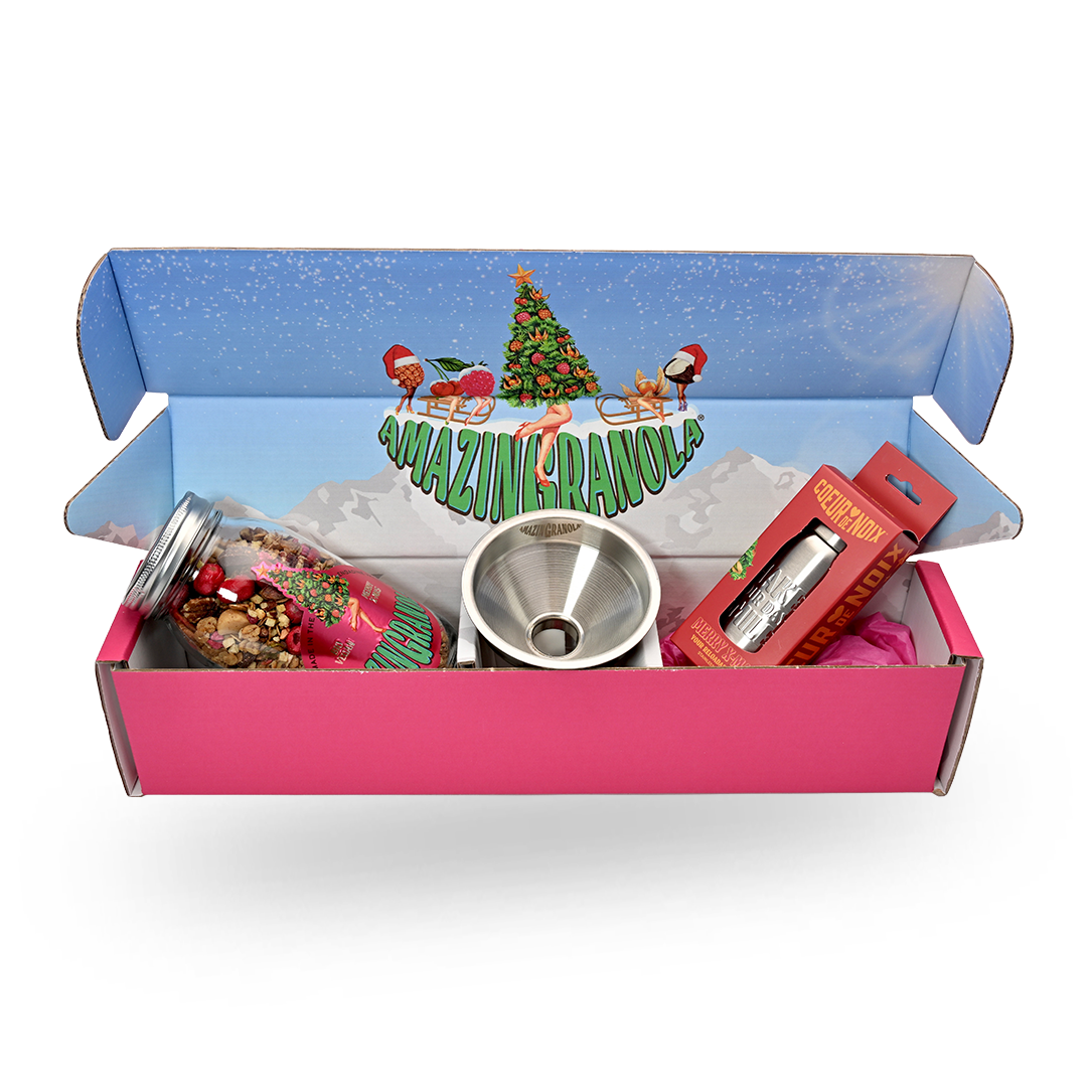 BIO amazinGranola Geschenkbox mit Glas, COEUR de NOIX & Trichter