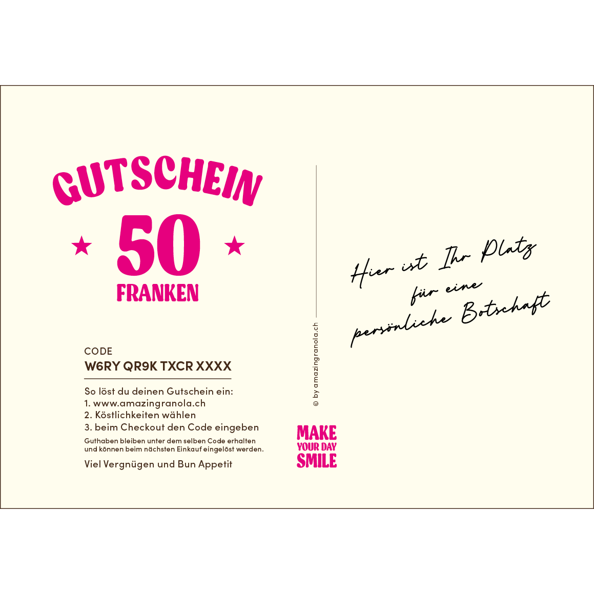 Analoge Geschenkgutscheine