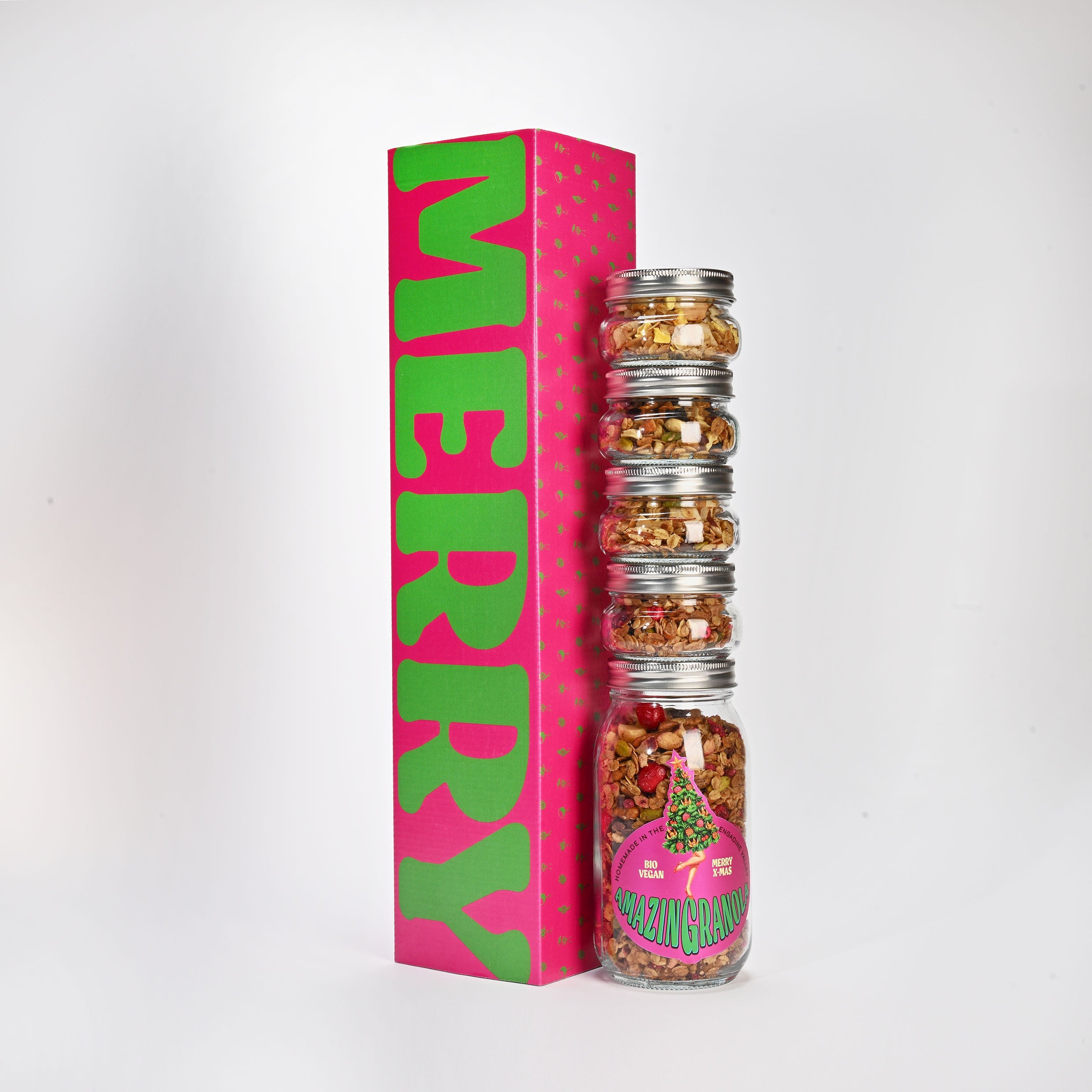 BIO amazinGranola Geschenkbox 'Merry X-Mas MIX 1 & 4'