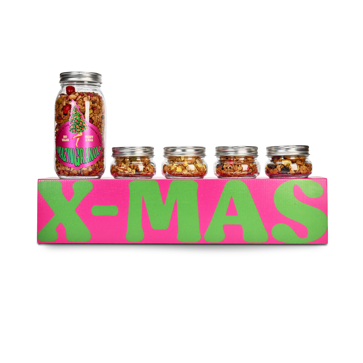 BIO amazinGranola Geschenkbox 'Merry X-Mas MIX 1 & 4'