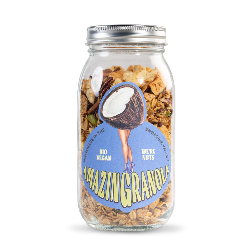 Organic amazingranola &#39;We`re Nuts&#39; glass