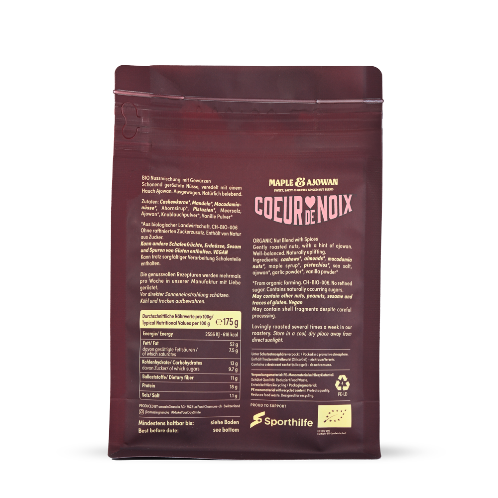 ORGANIC Coeur de Noix Maple & Ajwain – Re-Load Bag 175g